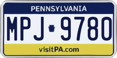 PA license plate MPJ9780