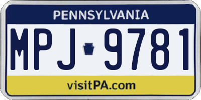 PA license plate MPJ9781