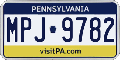 PA license plate MPJ9782