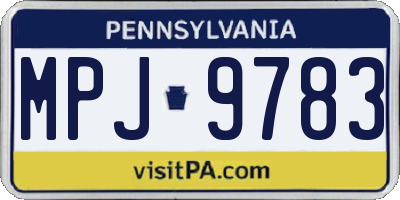 PA license plate MPJ9783