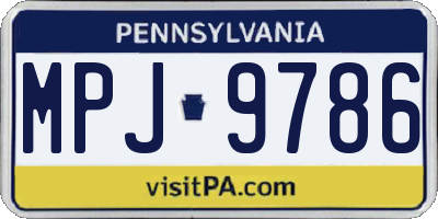 PA license plate MPJ9786