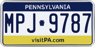 PA license plate MPJ9787