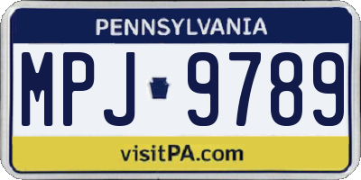 PA license plate MPJ9789