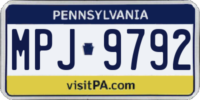 PA license plate MPJ9792
