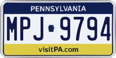 PA license plate MPJ9794