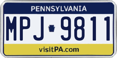 PA license plate MPJ9811