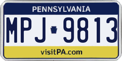 PA license plate MPJ9813
