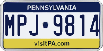 PA license plate MPJ9814