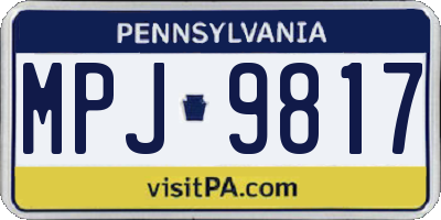 PA license plate MPJ9817