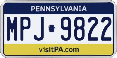 PA license plate MPJ9822