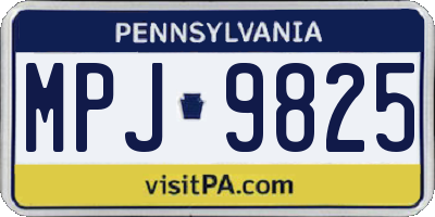 PA license plate MPJ9825