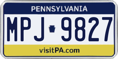 PA license plate MPJ9827