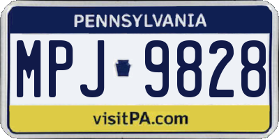 PA license plate MPJ9828