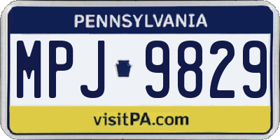PA license plate MPJ9829