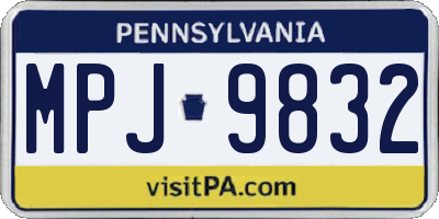 PA license plate MPJ9832
