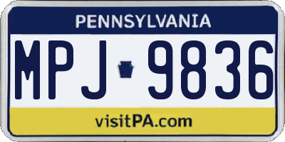 PA license plate MPJ9836