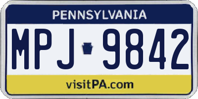 PA license plate MPJ9842