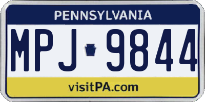 PA license plate MPJ9844