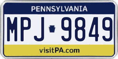 PA license plate MPJ9849