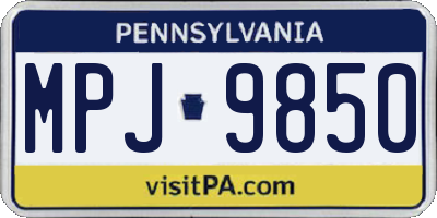 PA license plate MPJ9850
