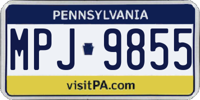 PA license plate MPJ9855