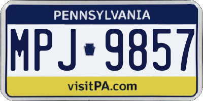 PA license plate MPJ9857