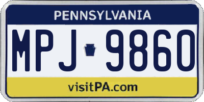 PA license plate MPJ9860