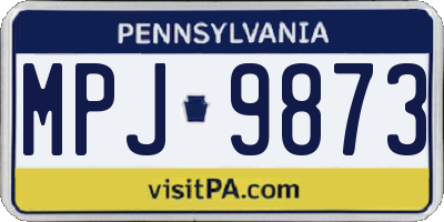 PA license plate MPJ9873