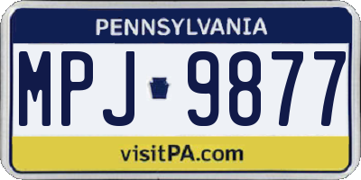 PA license plate MPJ9877