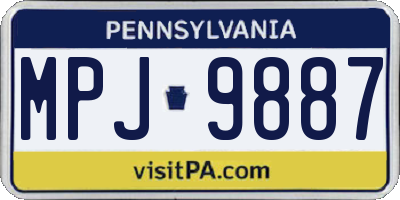 PA license plate MPJ9887