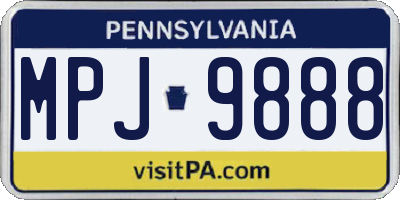PA license plate MPJ9888