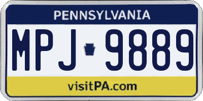 PA license plate MPJ9889