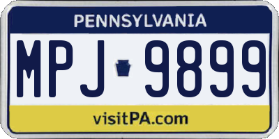 PA license plate MPJ9899