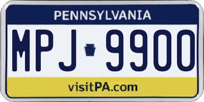PA license plate MPJ9900