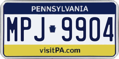 PA license plate MPJ9904