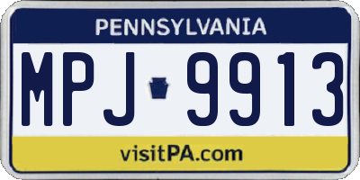 PA license plate MPJ9913