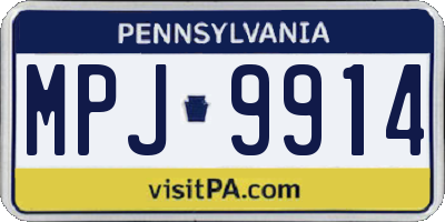 PA license plate MPJ9914
