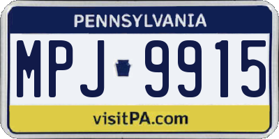 PA license plate MPJ9915