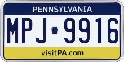 PA license plate MPJ9916