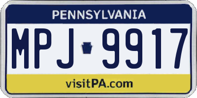 PA license plate MPJ9917