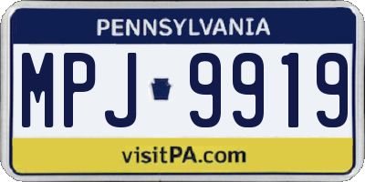 PA license plate MPJ9919