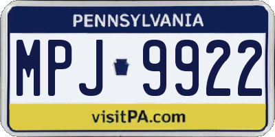 PA license plate MPJ9922