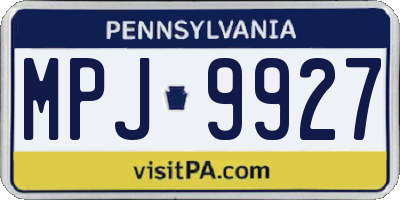 PA license plate MPJ9927