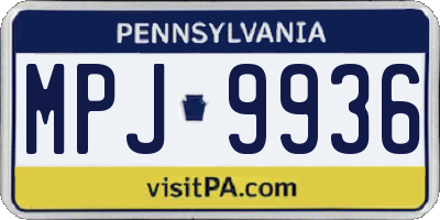 PA license plate MPJ9936