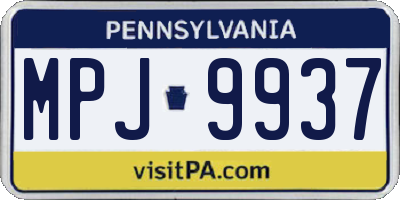 PA license plate MPJ9937