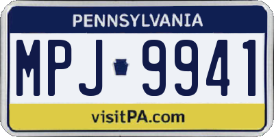 PA license plate MPJ9941