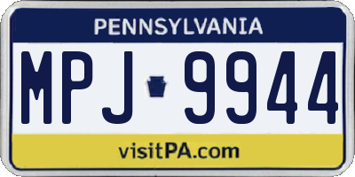 PA license plate MPJ9944