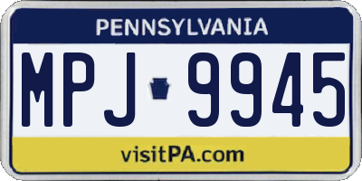 PA license plate MPJ9945