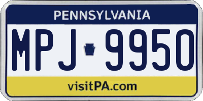 PA license plate MPJ9950