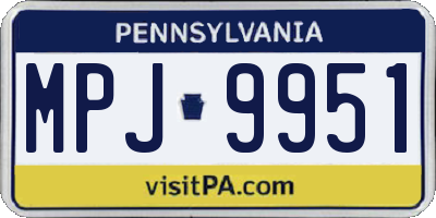 PA license plate MPJ9951